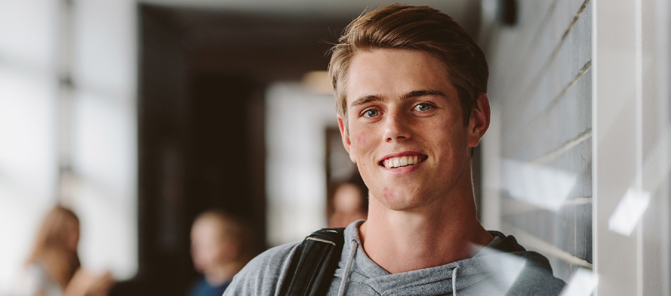 A young man with acne